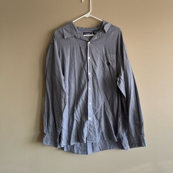 CHAPS Blue White Plaid Button Down Shirt XXL - Picture 1 of 5